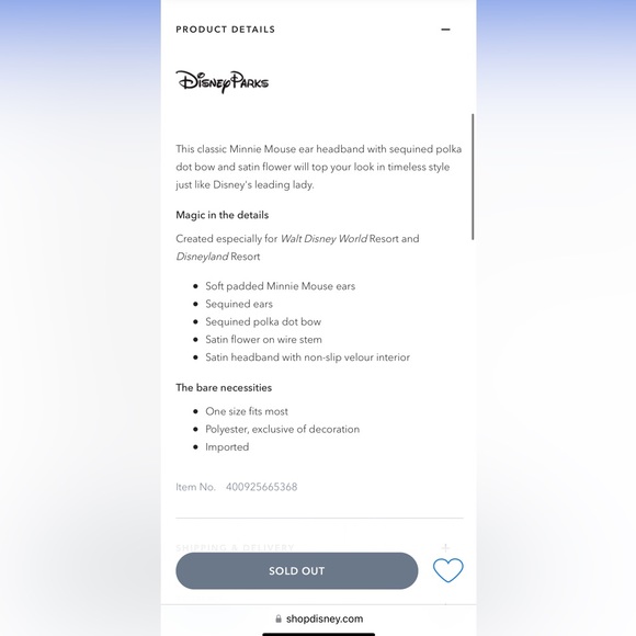 NWT Minnie Mouse Sequined Ear Disney Headband with Flower 🌸 - Picture 3 of 8